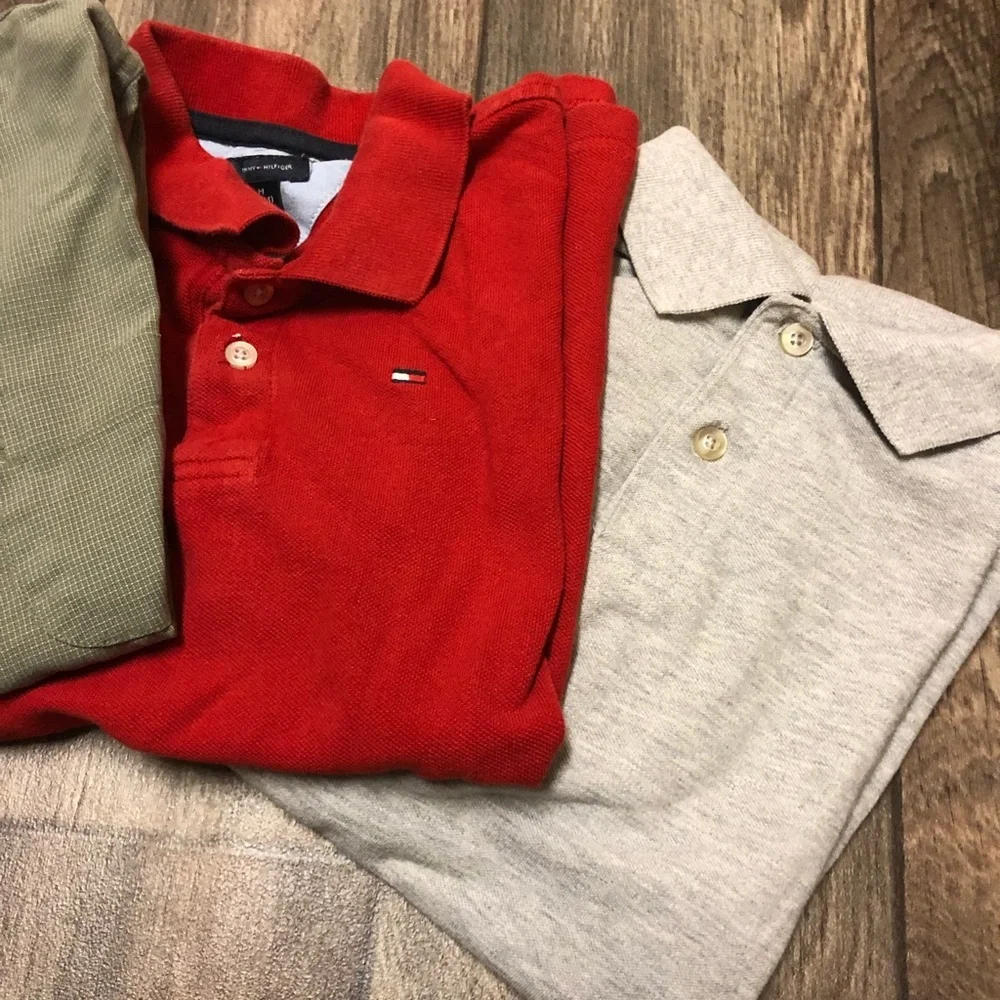 Boys Shirt Bundle Lot M-L Tommy Hilfiger Polo Dress Shirt | Preppy Casual 10-12